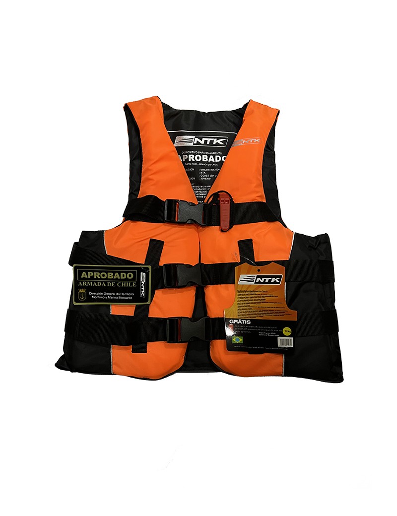 Chaleco Salvavidas Nautika Mod. Coast 70 Kilos Aprobado por la Armada.