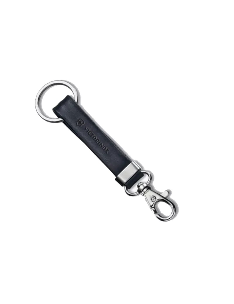 Llavero Clip Victorinox de Cuero Negro.