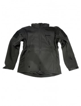 Parka Tactica Softshell Negra Tallas M, L, XL, XXL, XXXL.