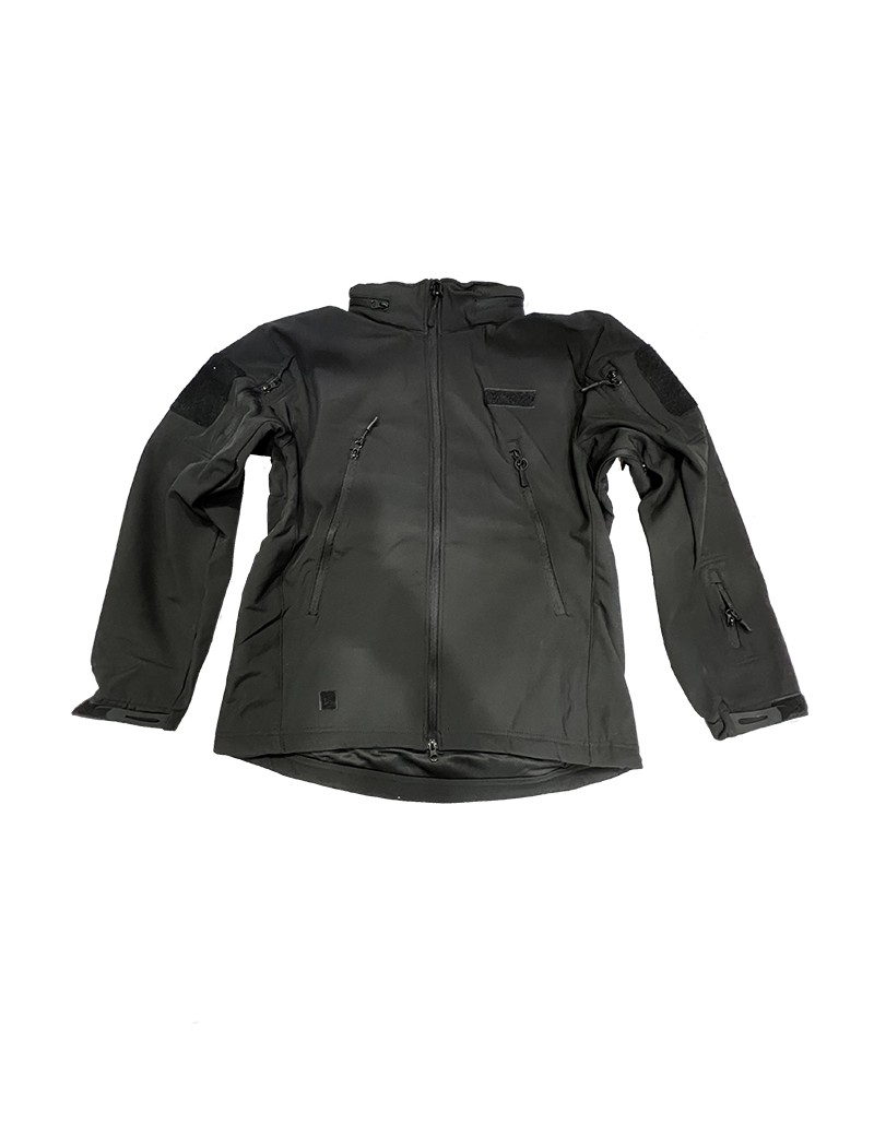 Parka Tactica Softshell Negra Tallas M, L, XL, XXL, XXXL.