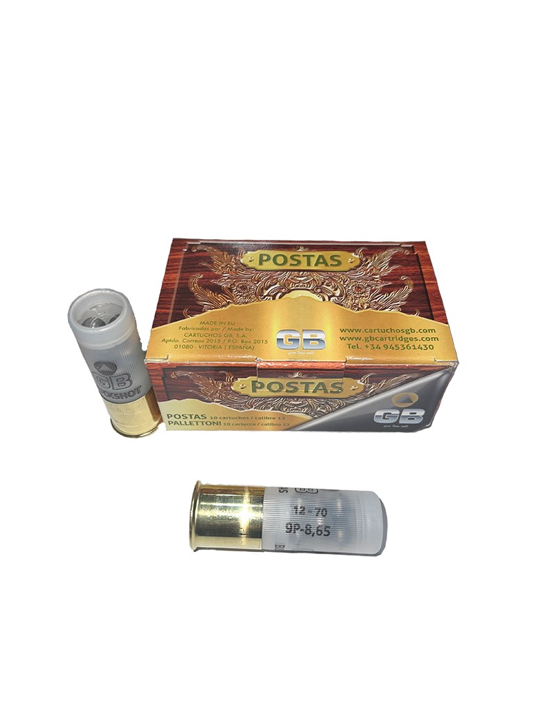 Cartuchos GB Caza Mayor 9 Postas 3x3 Cal. 12.