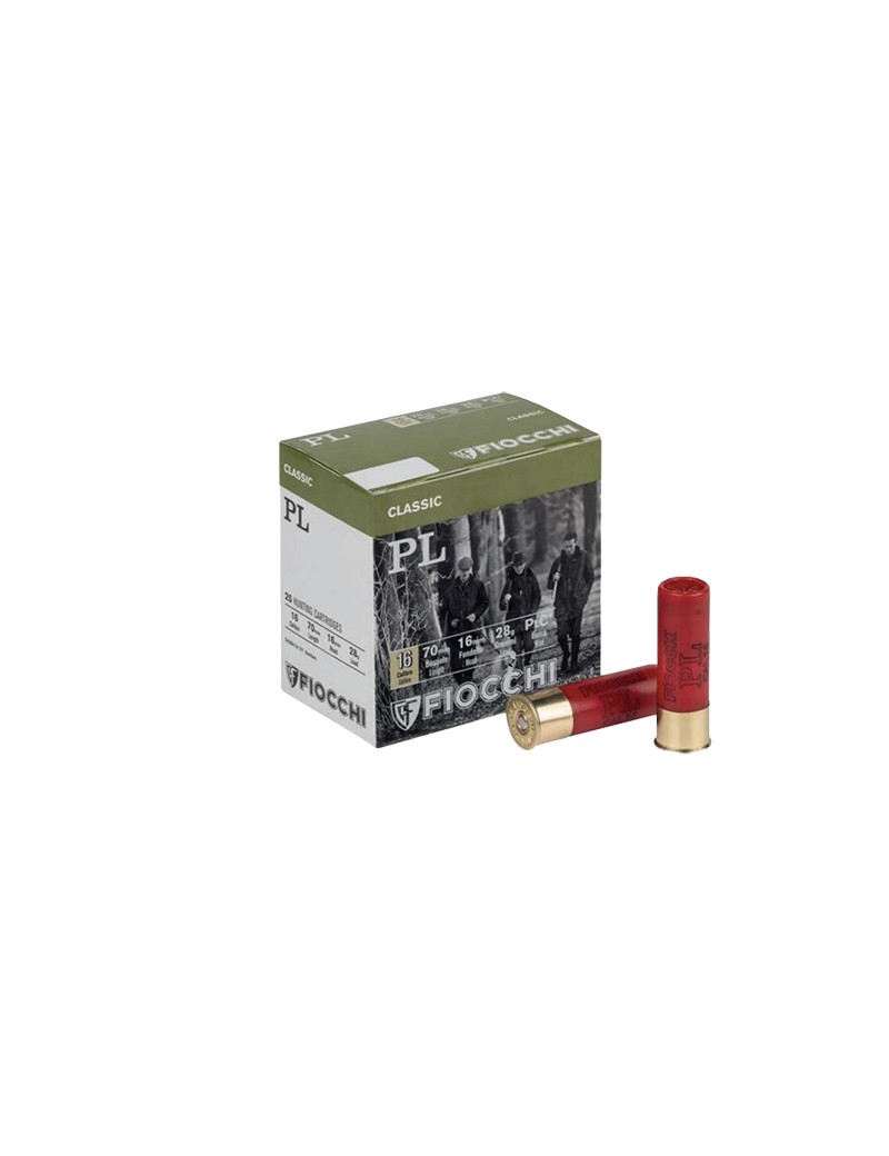 Cartuchos Fiocchi Mod. PL Cal. 16 Munición 28 gr.
