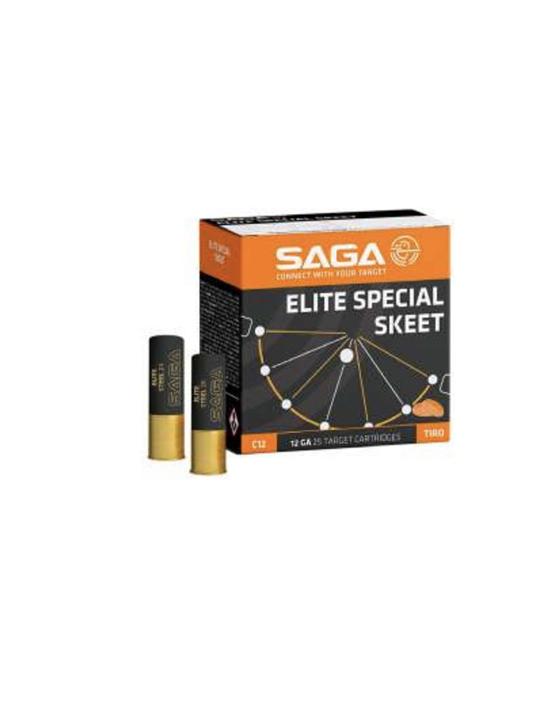 Cartuchos Saga Mod. Elite Especial Skeet 24  Cal. 12 Munición 24 gr.