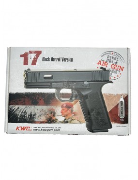 Pistola Aire Comprimido a Balin Kwc Mod. Glock 17 Cal. 4,5 CO2.