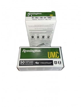 Caja Balas .40 S&W 180 Gr. FMJ Marca Remington.