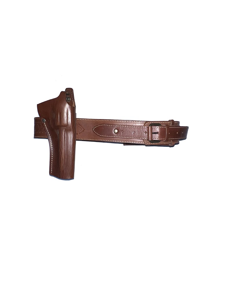 Cinturón para Revolver de 4 a 6 Pulgadas con Estuche para Balas de Cuero.