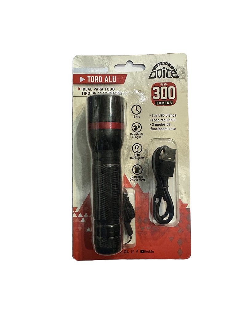 Linterna Doite Mod. Toro Alu 300 Lumens.