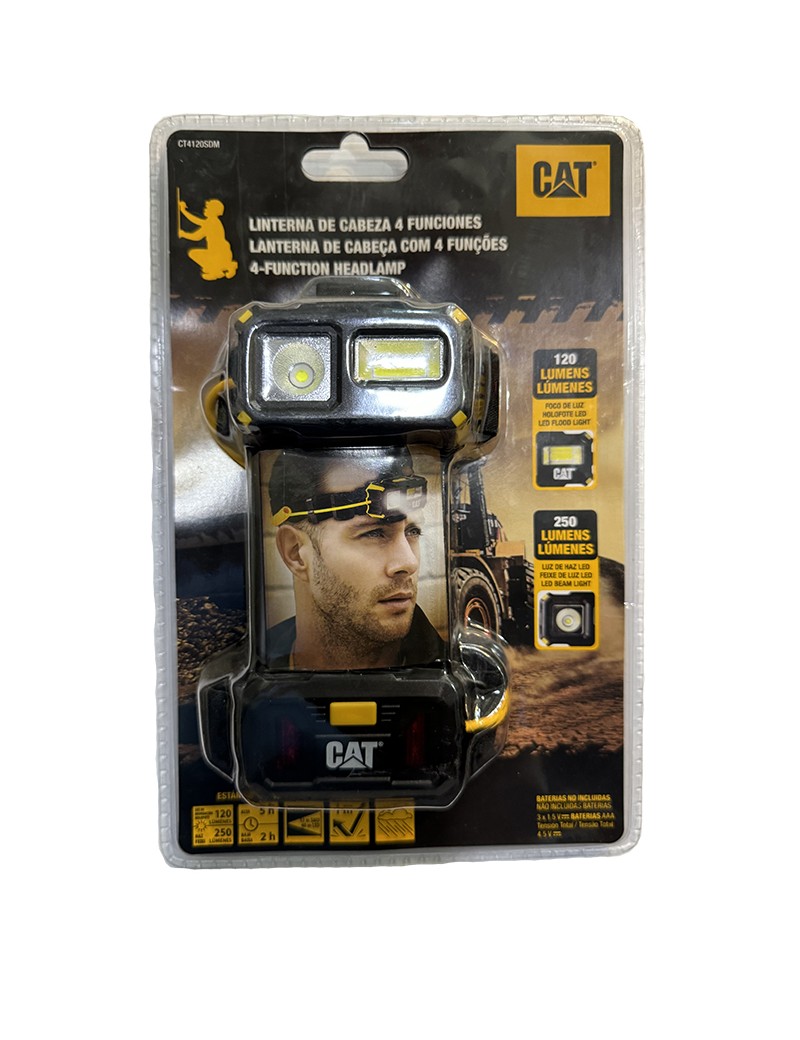 Linterna Frontal Cat de 120 y  250 Lumens.