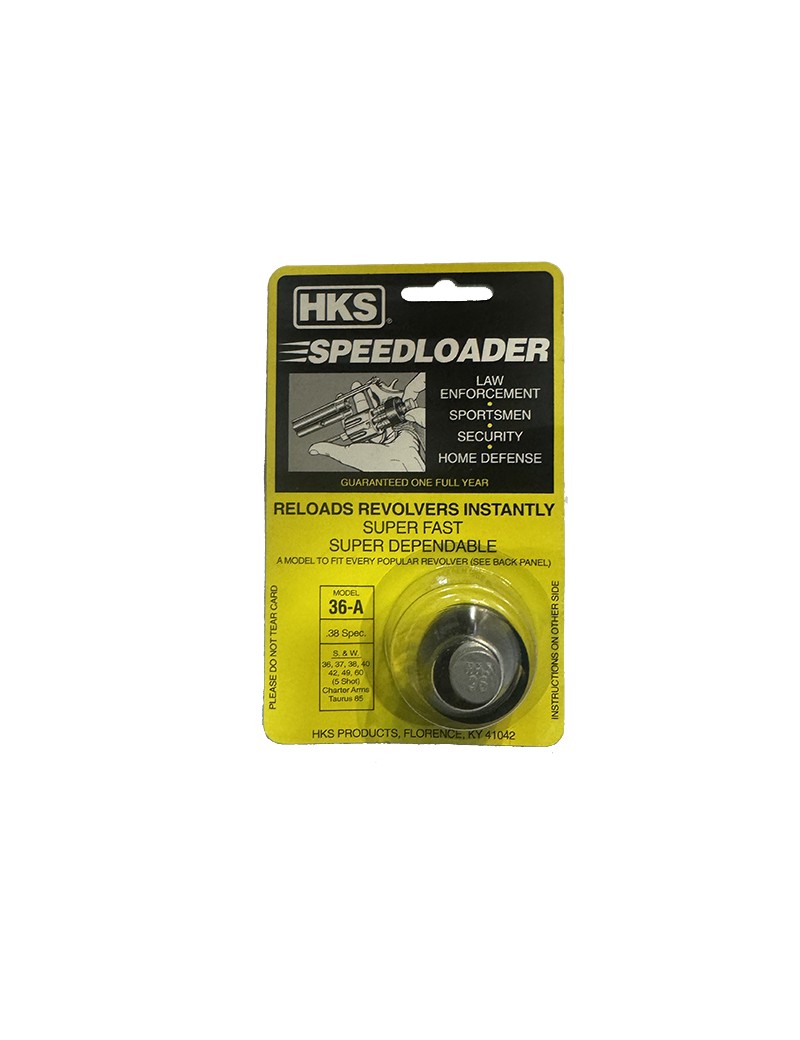 Speedloader Cargador Rápido para Revolver Cal. 38-357. 5 Tiros.