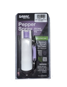 Gas Pimienta Marca Sabre Red 15 gr. Brilla en la Oscuridad.