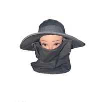 Sombrero Con Alas Color Gris.