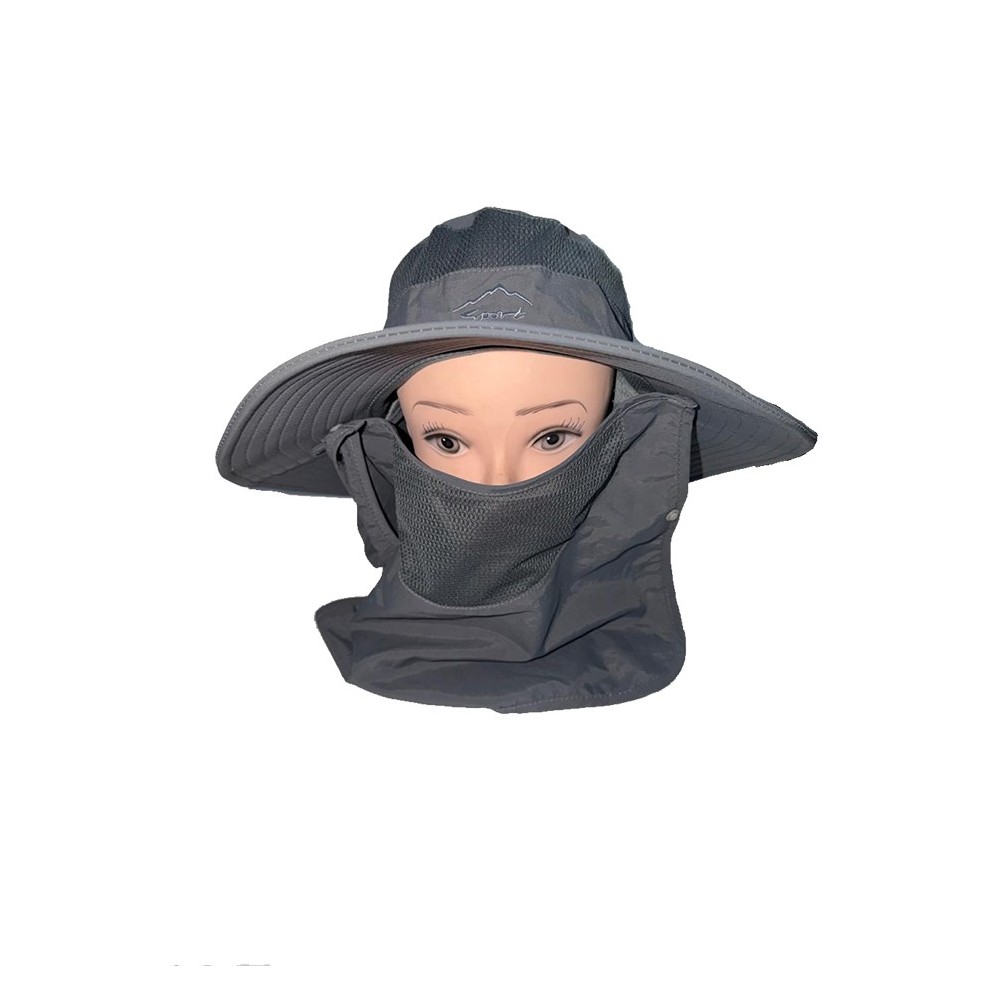 Sombrero Con Alas Color Gris.