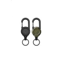 Mosquetón Táctico Retráctil Multiuso Color Verde, Ocre y Negro. Unidad.