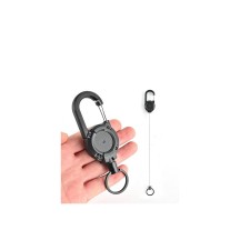 Mosquetón Táctico Retráctil Multiuso Color Verde, Ocre y Negro. Unidad.