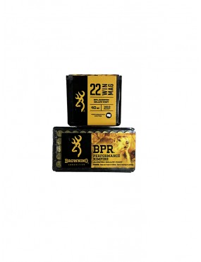 Caja de Balas Browning Cal. 22 Win Mag Bpr Hollow Point. 40 Gr. 50 Unidades.
