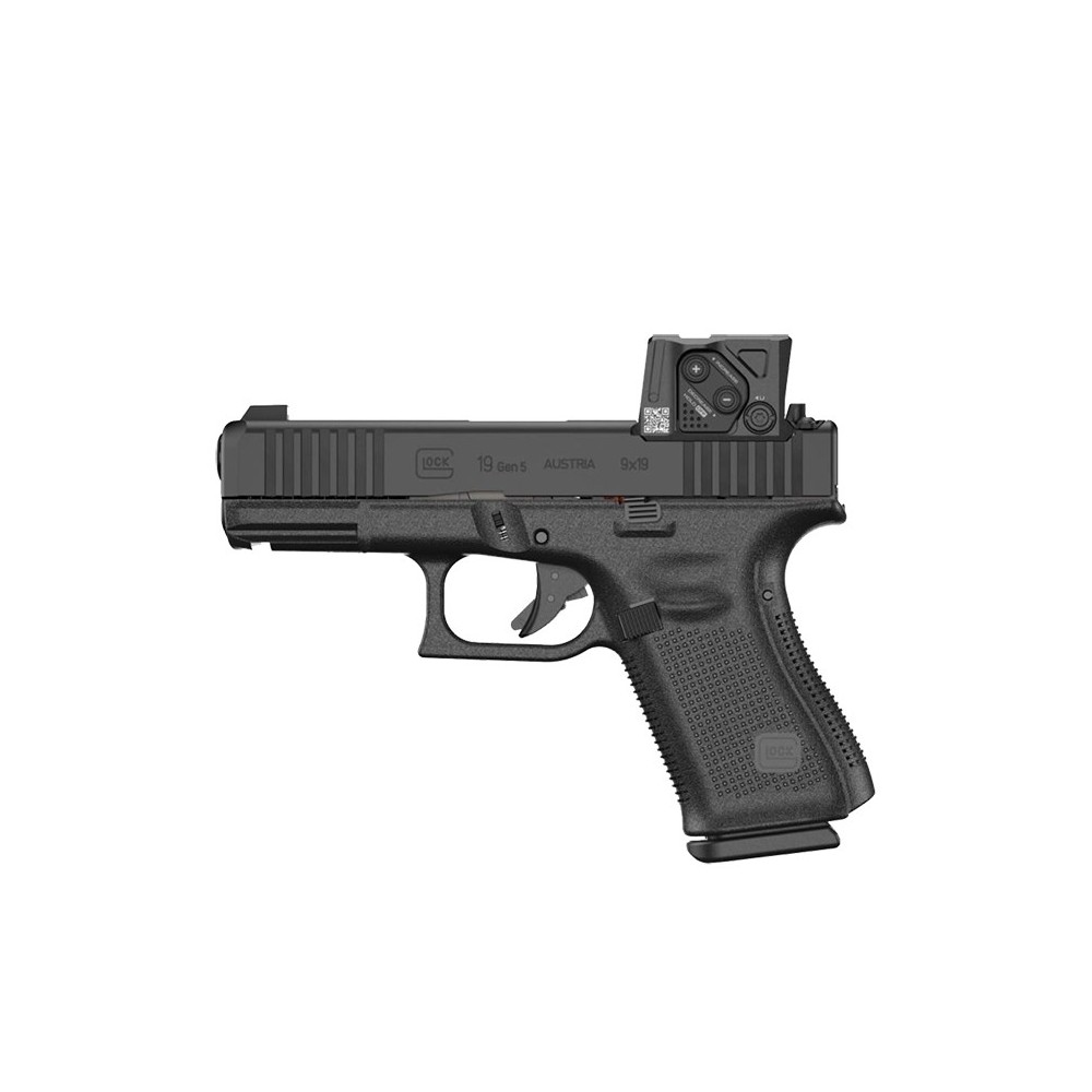 Pistola Glock Mod. 19 A-CUT. Gen. 5 Cal. 9 mm. Con Mira Electrónica AimPoint COA.