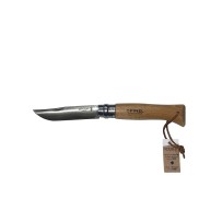 Navaja Opinel Mod. N° 08 Inox. Stainless Steel. Con Lazo de Cuero.