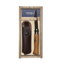 Navaja Opinel Mod. N° 08 Carbono con Funda de Cuero.